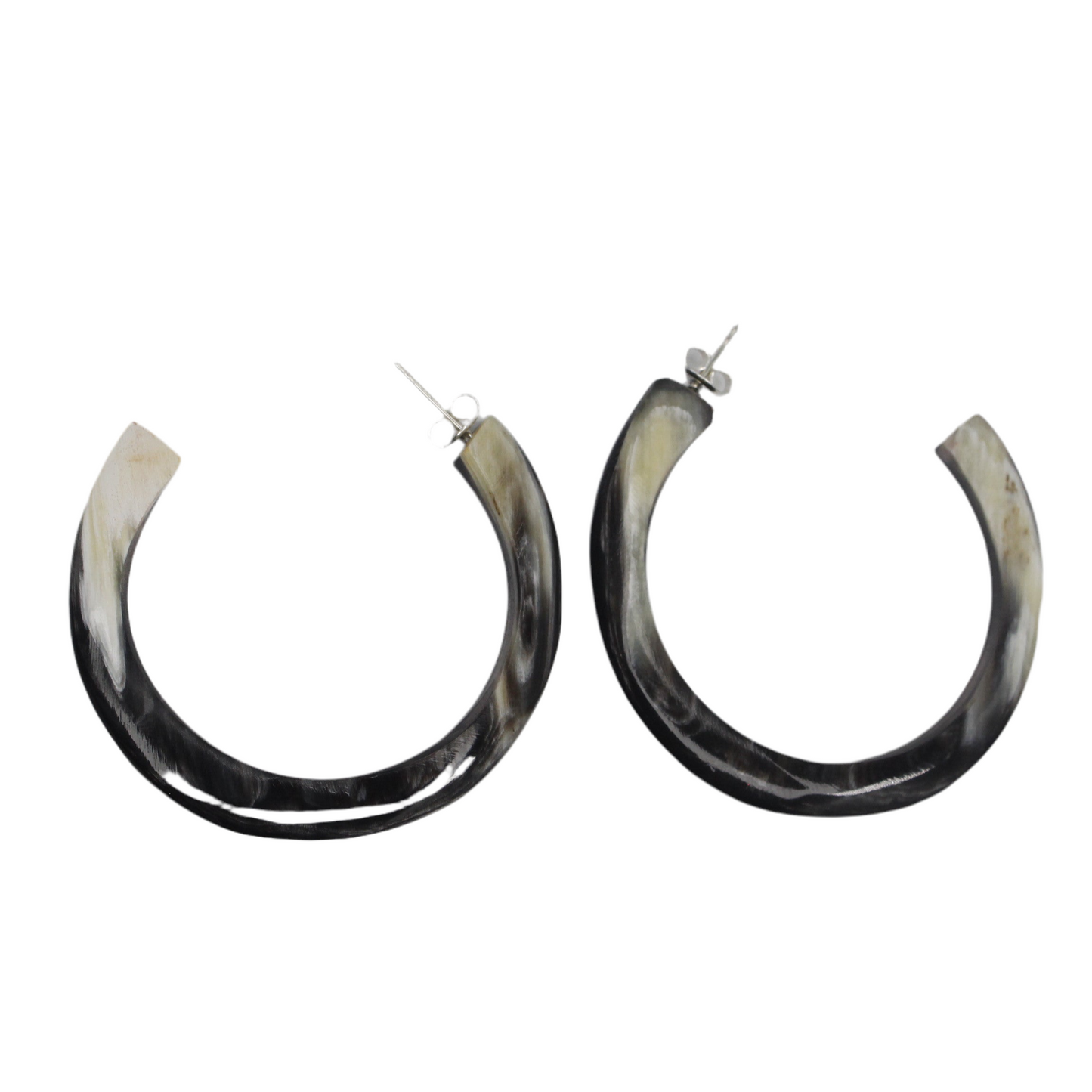 Handcrafted 55MM Horn C Hoop Earrings