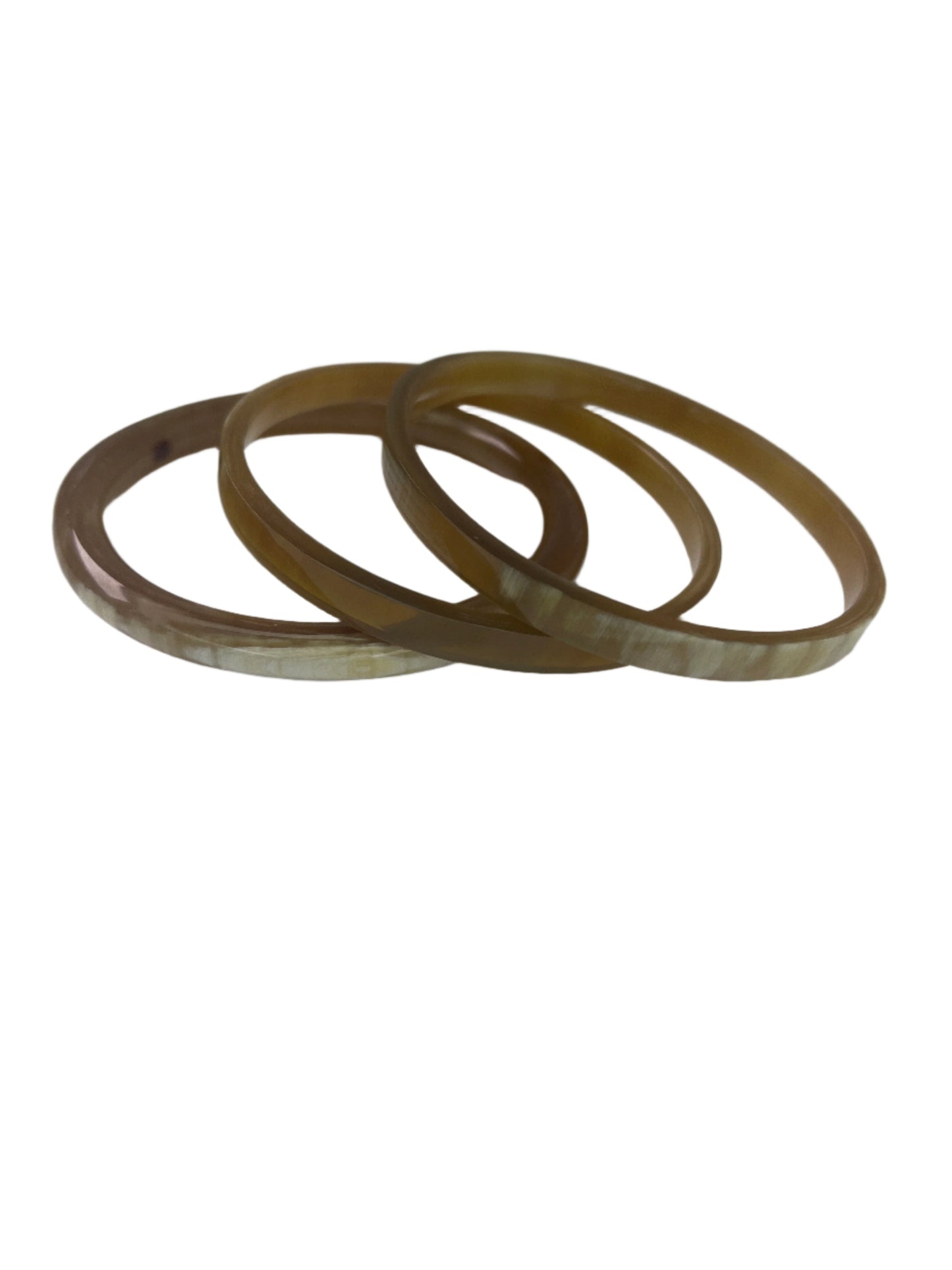 Handcrafted 3-Piece Buffalo Horn Bangle Set