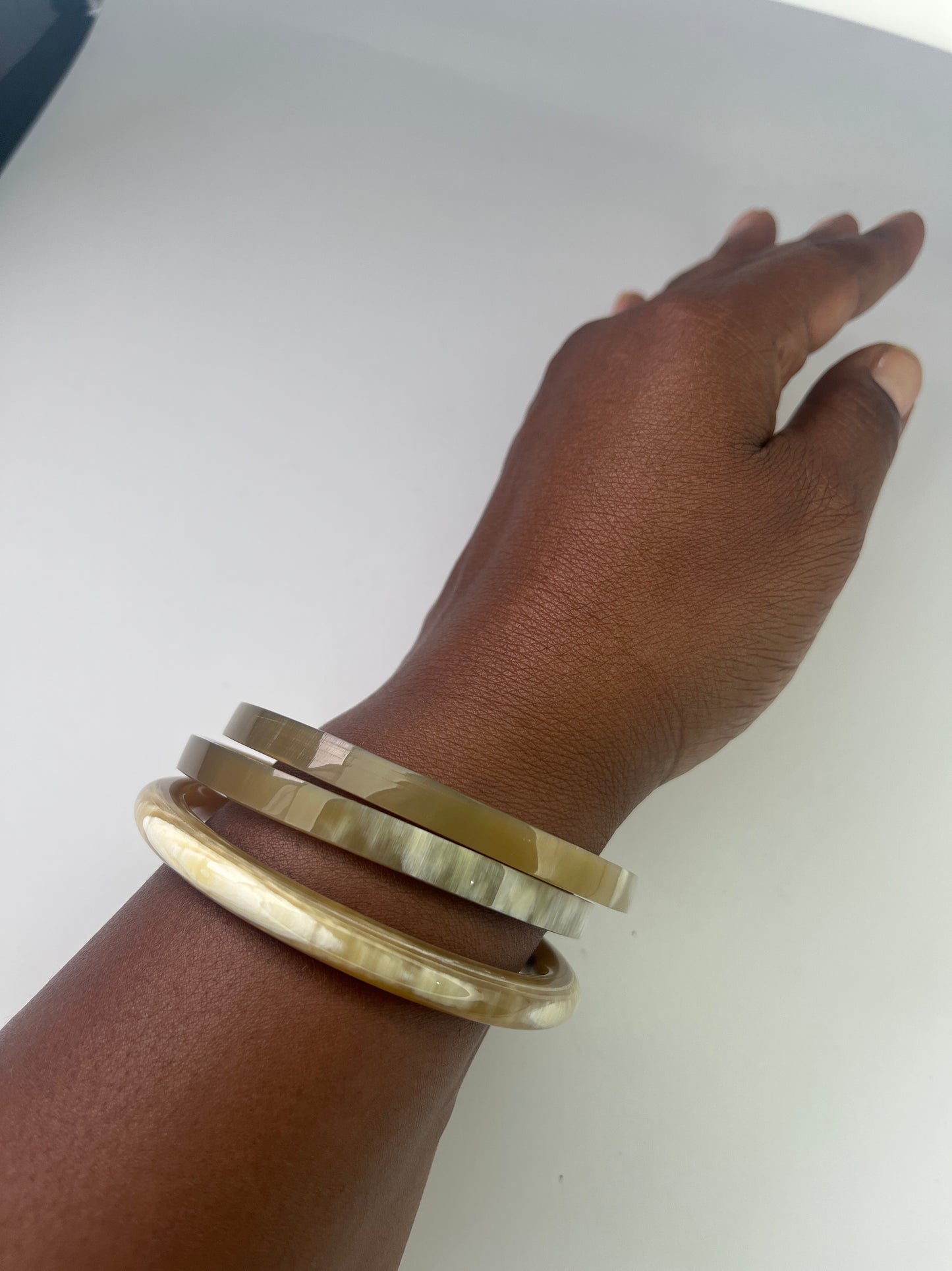 Handcrafted 3-Piece Buffalo Horn Bangle Set