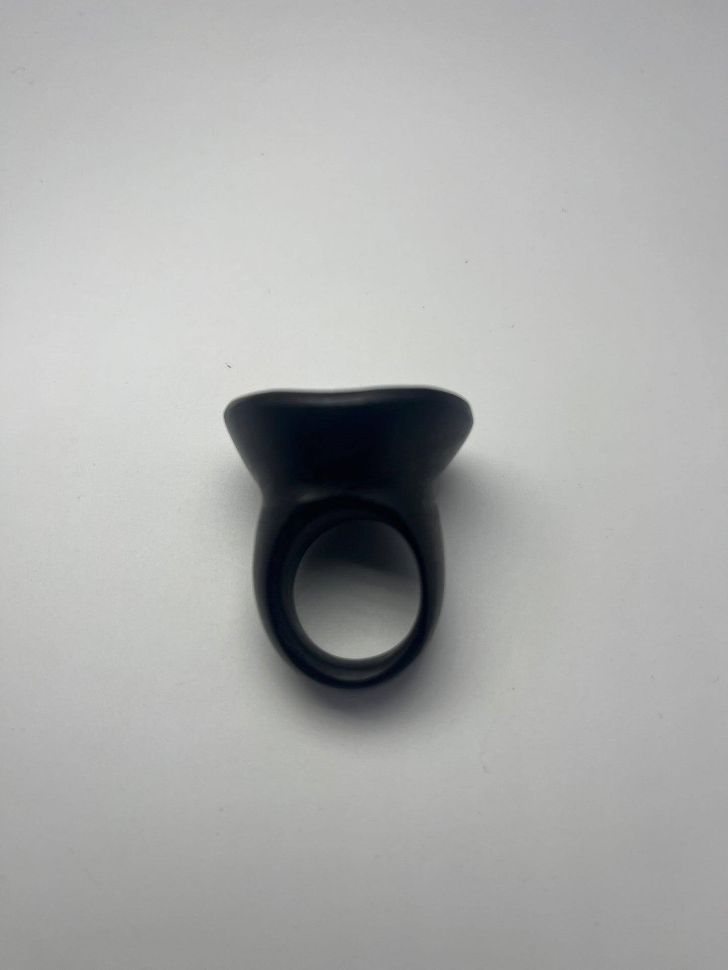 Handcrafted ebony wood ring large round sculpted from Mali