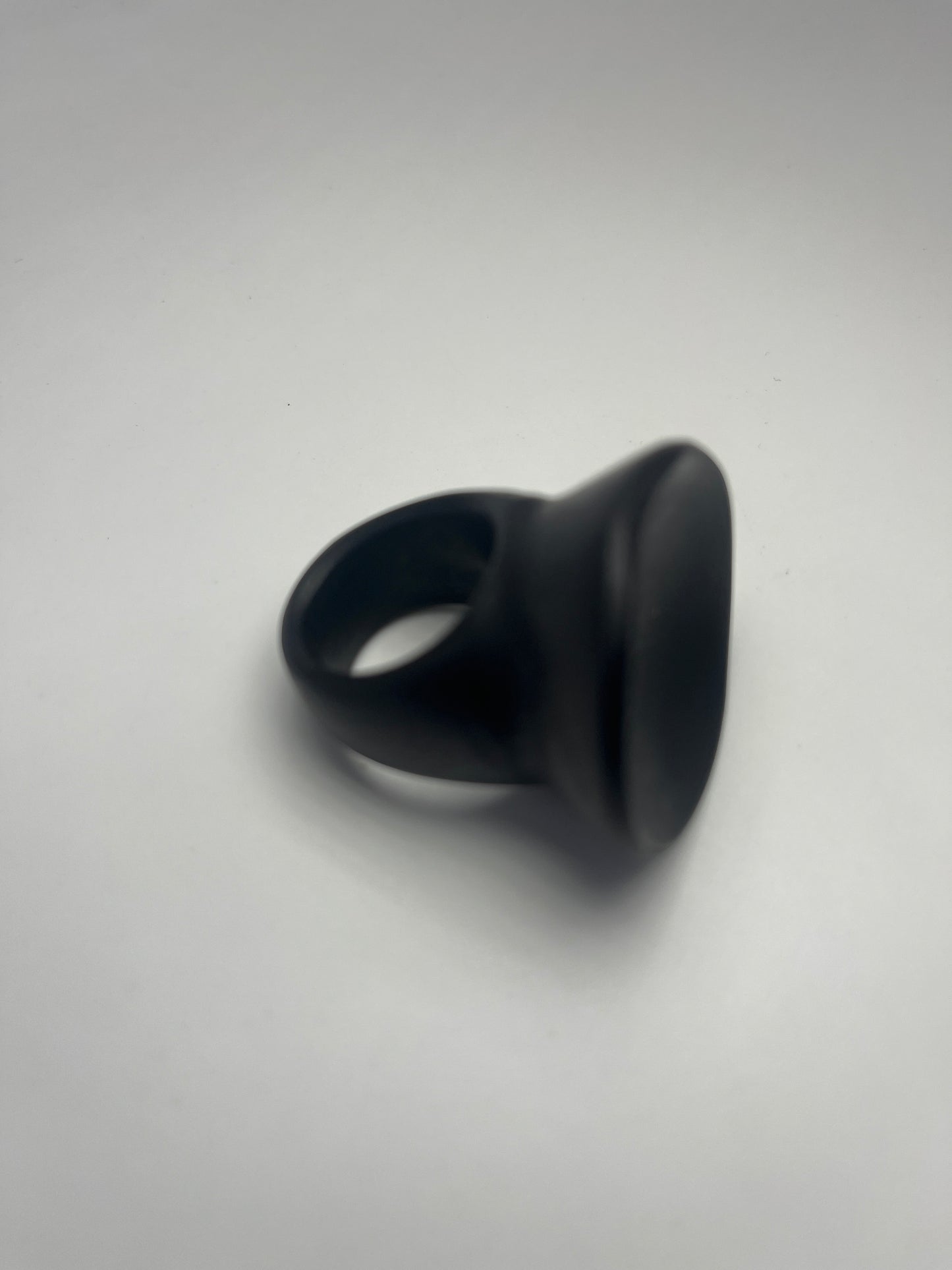 Handcrafted ebony wood ring large round sculpted from Mali