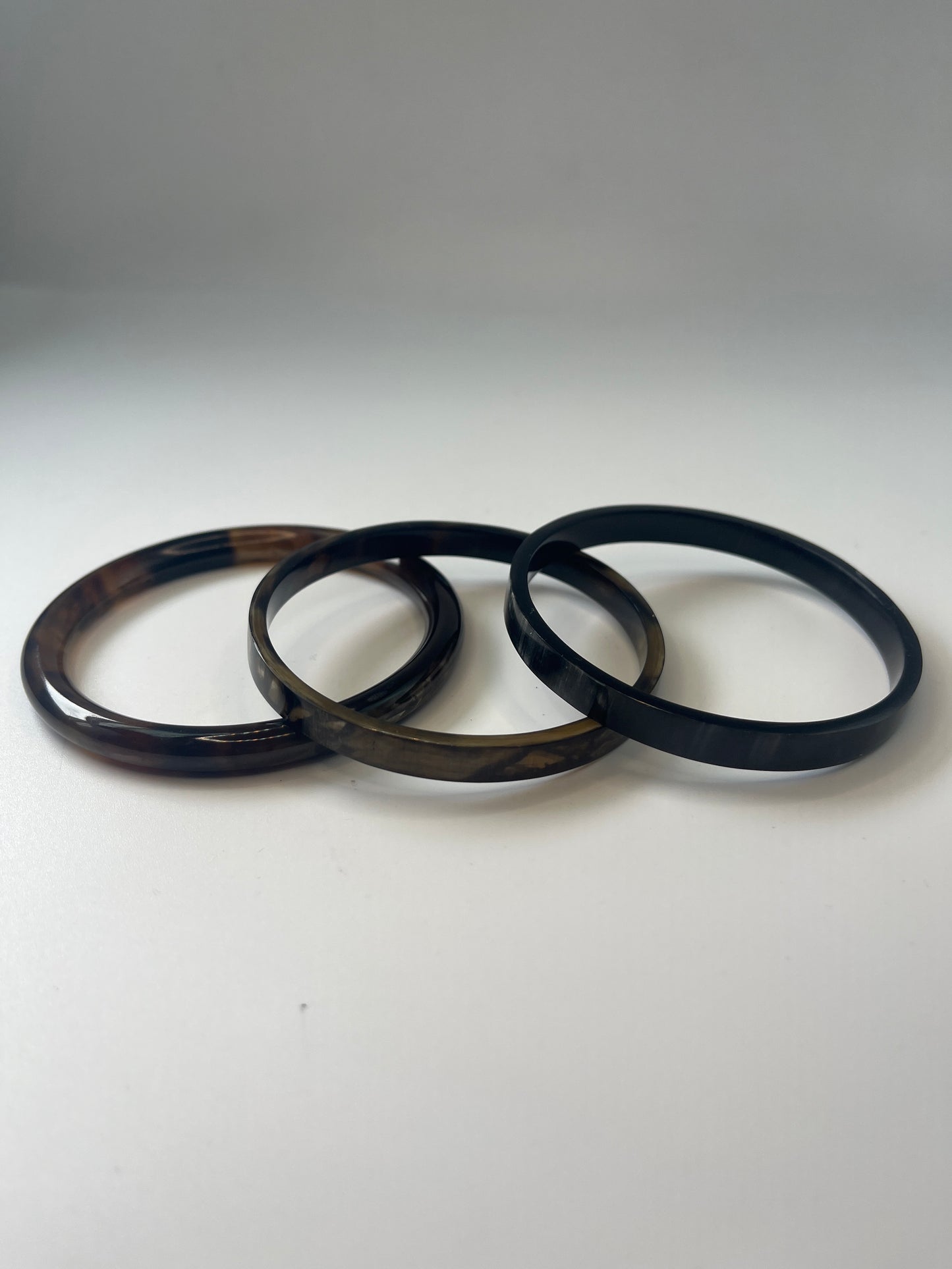 Handcrafted 3-Piece Buffalo Horn Bangle Set