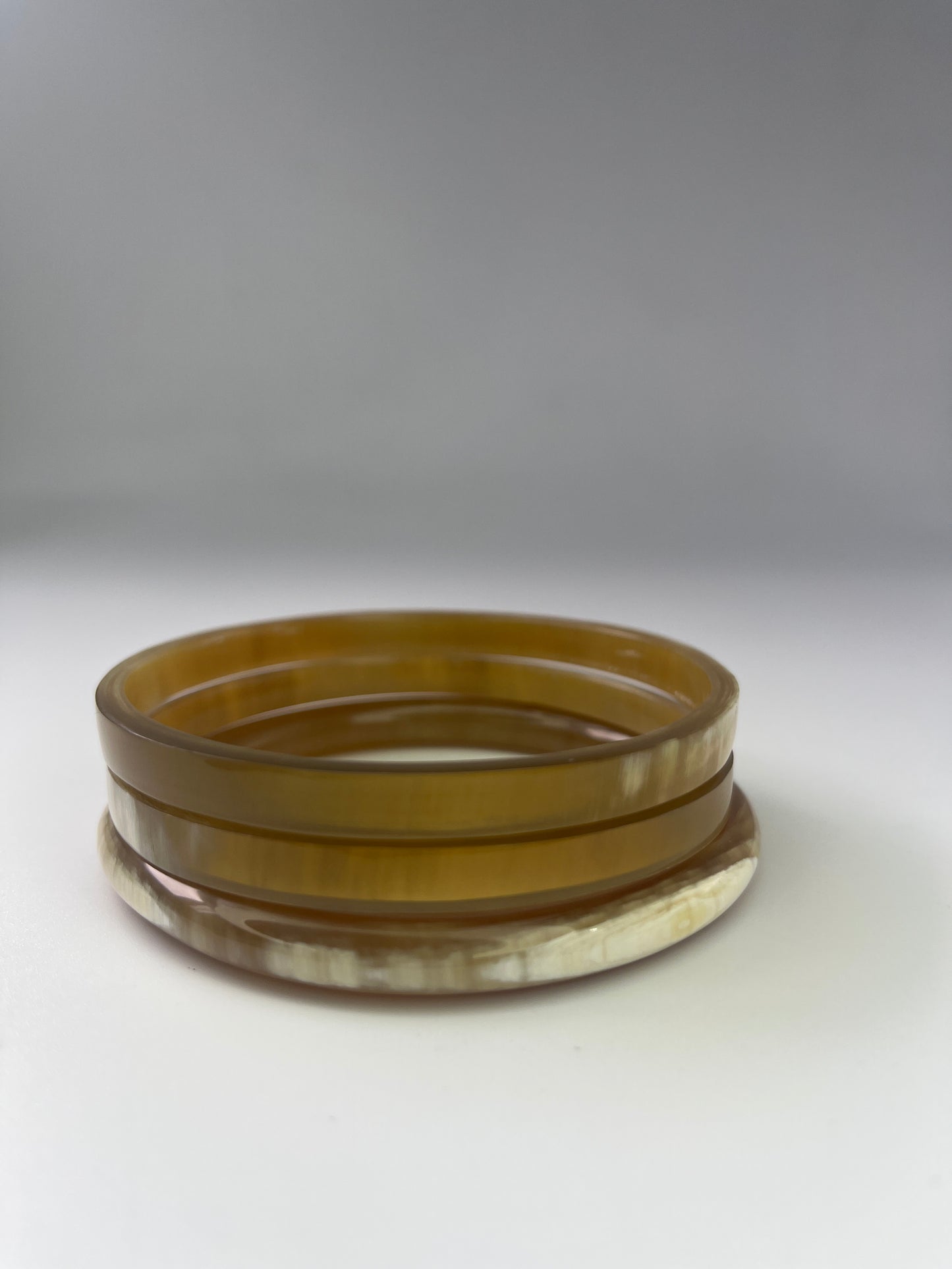 Handcrafted 3-Piece Buffalo Horn Bangle Set