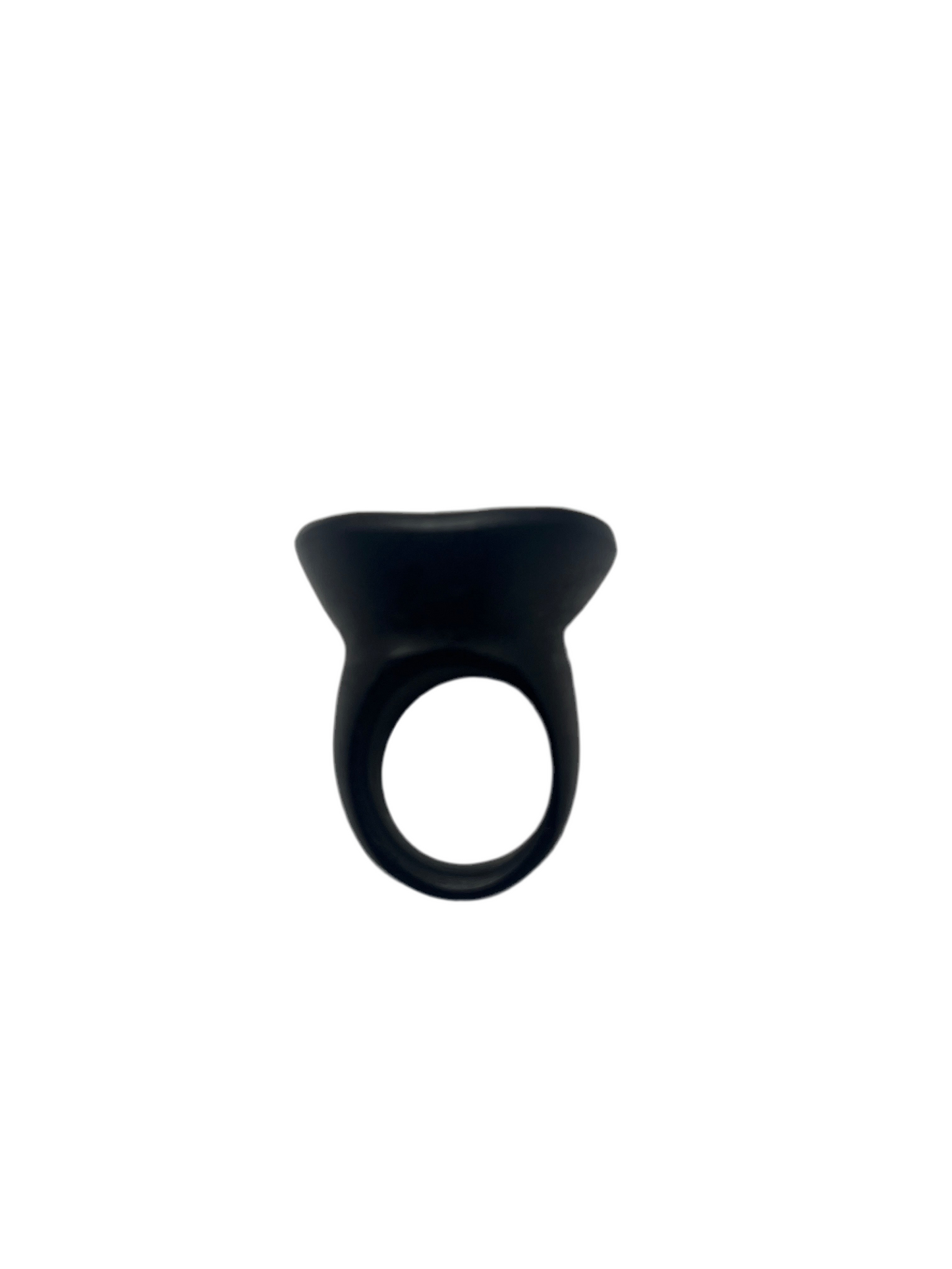 Handcrafted ebony wood ring large round sculpted from Mali