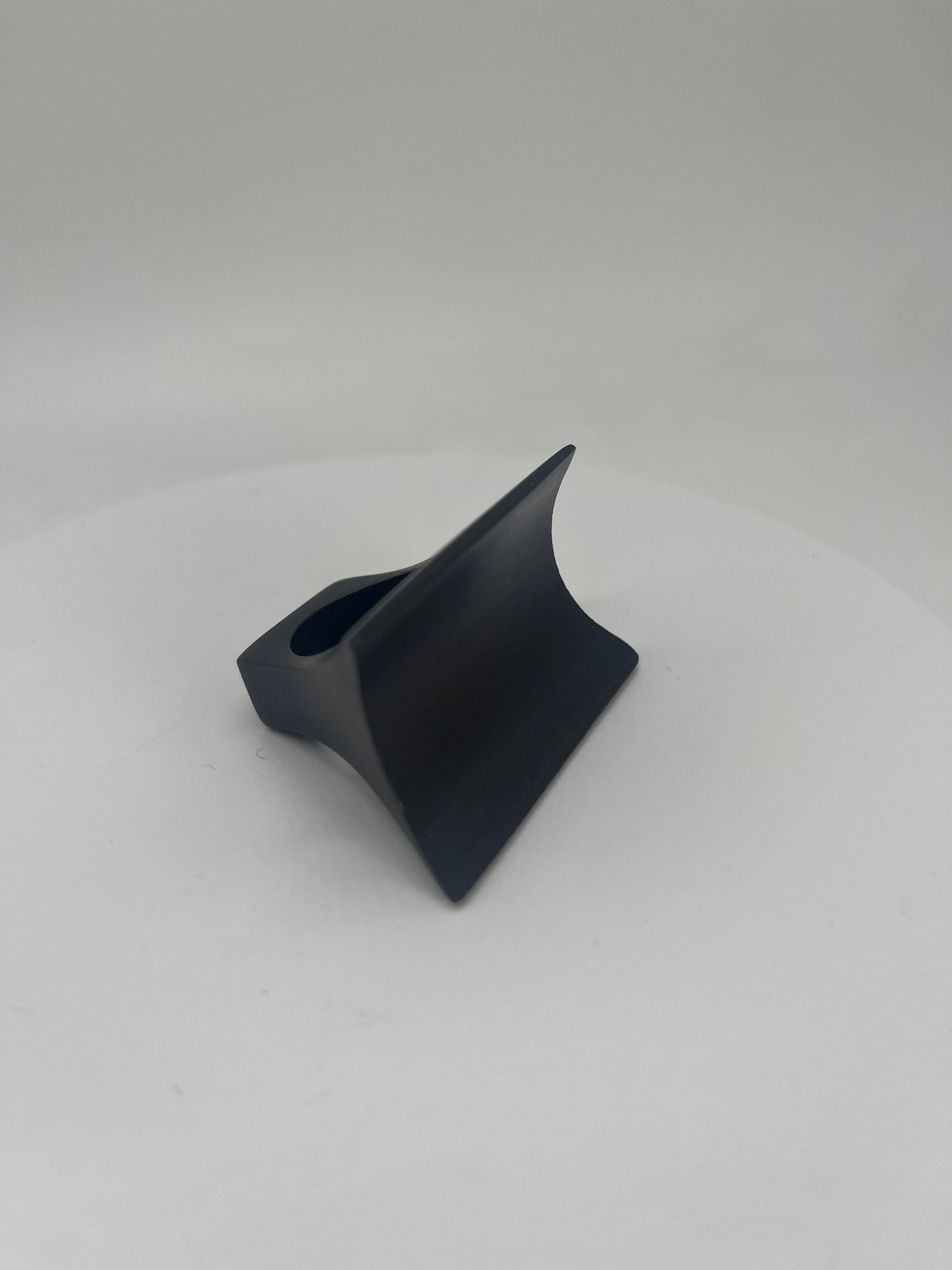 Sculpted arched ebony wood statement ring from Mali