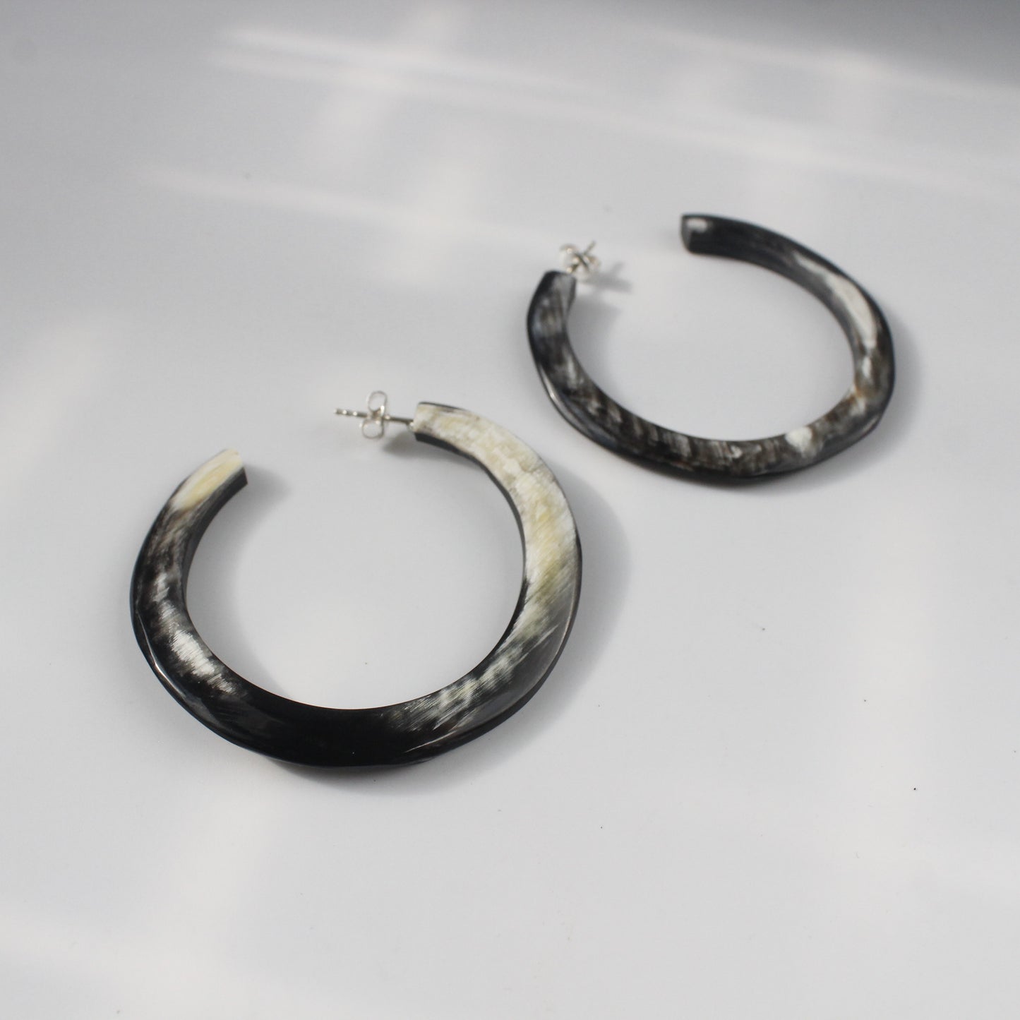 Handcrafted 60mm Horn Hoop Earrings