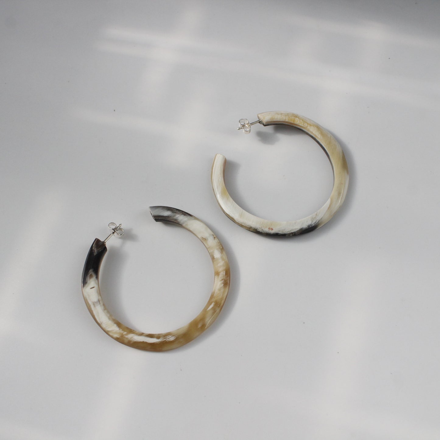 Handcrafted 60mm Horn Hoop Earrings