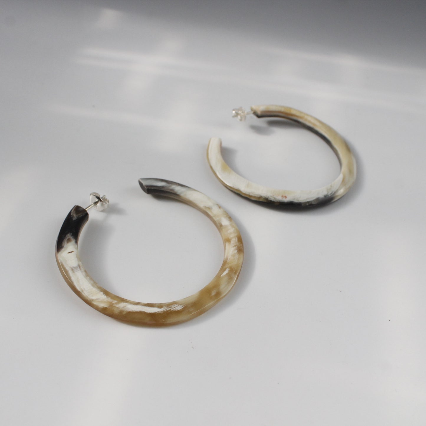 Handcrafted 60mm Horn Hoop Earrings