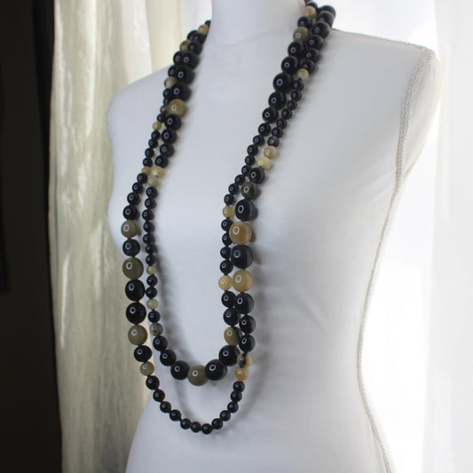 Extra Long Horn Bead Necklace